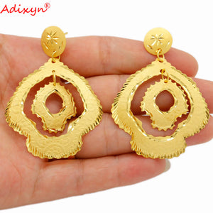 Dubai 24K Hoop Earrings Ethnic Style N08289