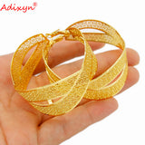 Dubai Ornament Copper Hoop Earrings for Women