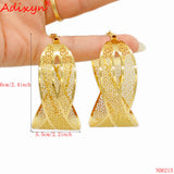 Dubai Ornament Copper Hoop Earrings for Women