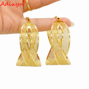 Dubai Ornament Copper Hoop Earrings for Women