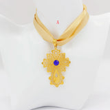 Ethiopian Cross Pendant DIY Rope Chain for Women Girls Copper Dubai Jewelry
