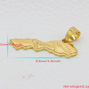 Morocco Map Pendant Necklace for Women/Men