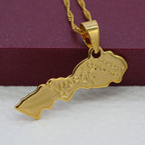 Morocco Map Pendant Necklace for Women/Men