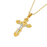 Gold/Silver Jesus Cross Pendant Necklace for Women Men N081214
