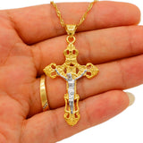 Gold/Silver Jesus Cross Pendant Necklace for Women Men N081214