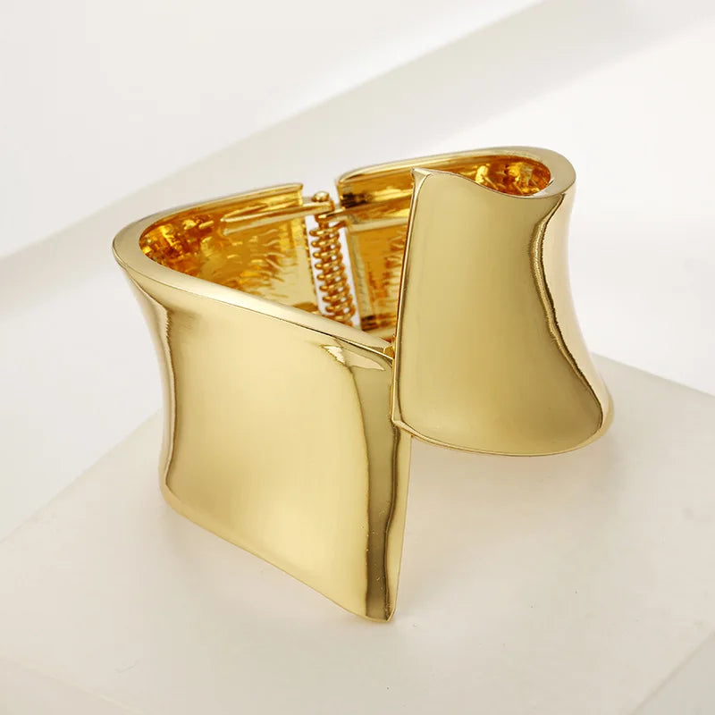 Punk Wide Bangles Bracelet For Women Zinc Alloy Jewelry Femme Accessories