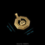 Allah Pendant Muslim Necklace Round Islam Jewelry