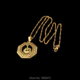 Allah Pendant Muslim Necklace Round Islam Jewelry