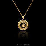 Allah Pendant Muslim Necklace Round Islam Jewelry