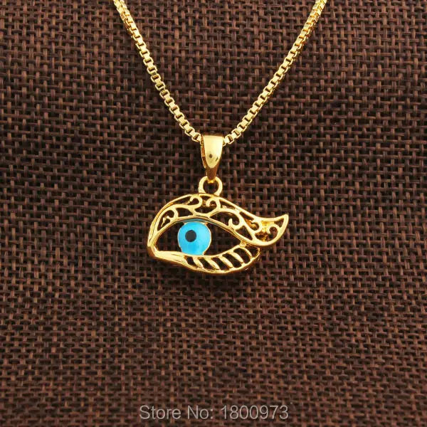 Vintage 18K Turkey Evil Eyes Pendant Faith Jewelry