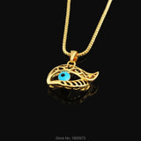 Vintage 18K Turkey Evil Eyes Pendant Faith Jewelry