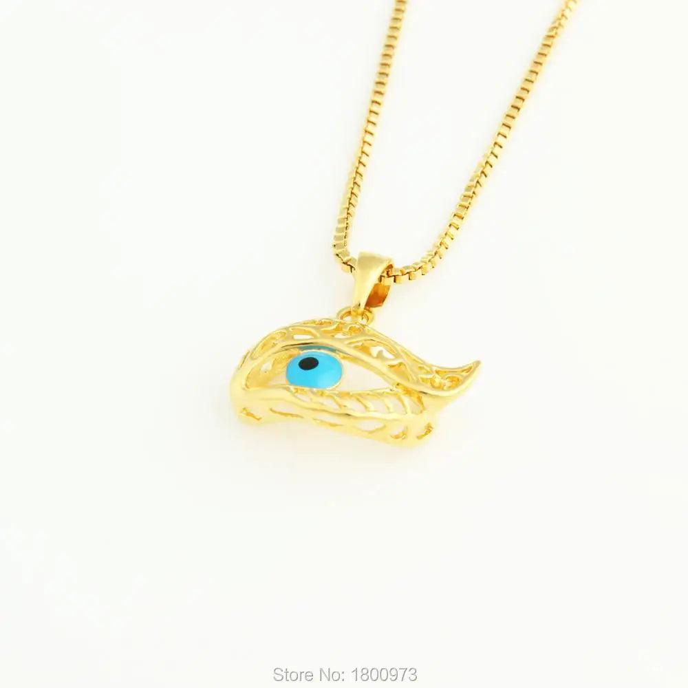 Vintage 18K Turkey Evil Eyes Pendant Faith Jewelry