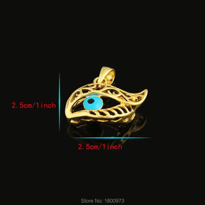 Vintage 18K Turkey Evil Eyes Pendant Faith Jewelry