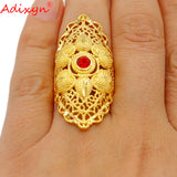 Red Stone Ethiopian Big Rings for Women African Arab Middle East Ring Charm
