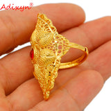 Red Stone Ethiopian Big Rings for Women African Arab Middle East Ring Charm