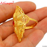 Red Stone Ethiopian Big Rings for Women African Arab Middle East Ring Charm