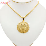 Ethiopian African Dubai Round Pendant Necklace N06304