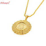 Ethiopian African Dubai Round Pendant Necklace N06304