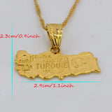 TUROUIE Turkey Map Pendant Necklace Flag Jewelry for Women