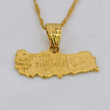TUROUIE Turkey Map Pendant Necklace Flag Jewelry for Women