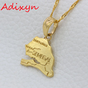 Senegal Map Pendant Necklace Africa Jewelry N11309