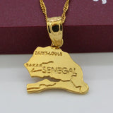 Senegal Map Pendant Necklace Africa Jewelry N11309