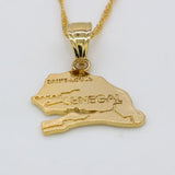 Senegal Map Pendant Necklace Africa Jewelry N11309