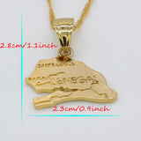 Senegal Map Pendant Necklace Africa Jewelry N11309