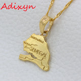Senegal Map Pendant Necklace Africa Jewelry N11309