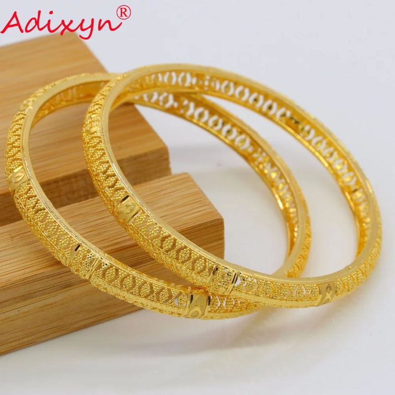 Two PCS Dubai Bracelets 24k Ethiopian/African/Sudan/Israel/India Jewelry