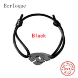 Adjustable Rope Handcuffs Pendant Necklace Bracelet Menottes 925 Sterling Silver