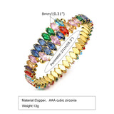 Adjustable CZ Cuff Bangle, Tennis Chain Wrap Bracelet for Women