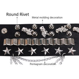 Gothic Punk Style Leather Stitching Wristband Harness