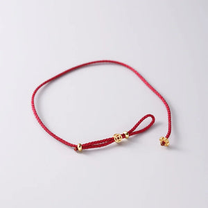 925 Silver Rope Bracelets Women Flower Coins Red Thread Bracelets