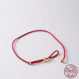 925 Silver Rope Bracelets Women Flower Coins Red Thread Bracelets