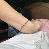 925 Silver Rope Bracelets Women Flower Coins Red Thread Bracelets