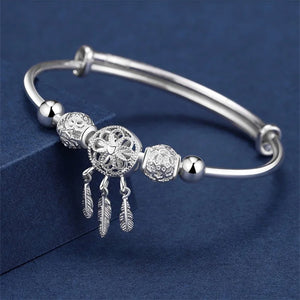 Sterling Silver Dream Catcher Charm Bracelet for Women