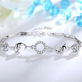 925 Sterling Silver Crystal Dolphin Charm Bracelet Adjustable Gift
