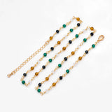 Adjustable Beaded Bracelet/ Necklace, 6/ 16 Inch Crystal Rondelle Chain
