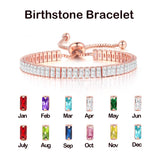 Adjustable Birthstone Tennis Bracelet for Women