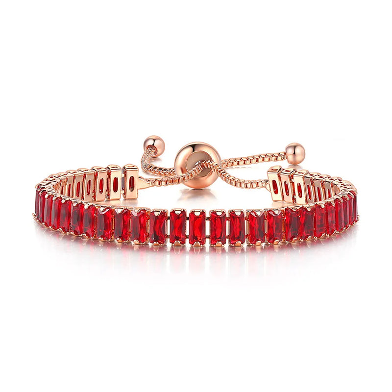 Adjustable Birthstone Tennis Bracelet for Women