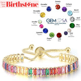 Adjustable Birthstone Tennis Bracelet for Women