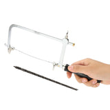 Adjustable Handle Sawbow Hacksaw with 12pcs Spiral Sawblades