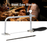 Adjustable Handle Sawbow Hacksaw with 12pcs Spiral Sawblades