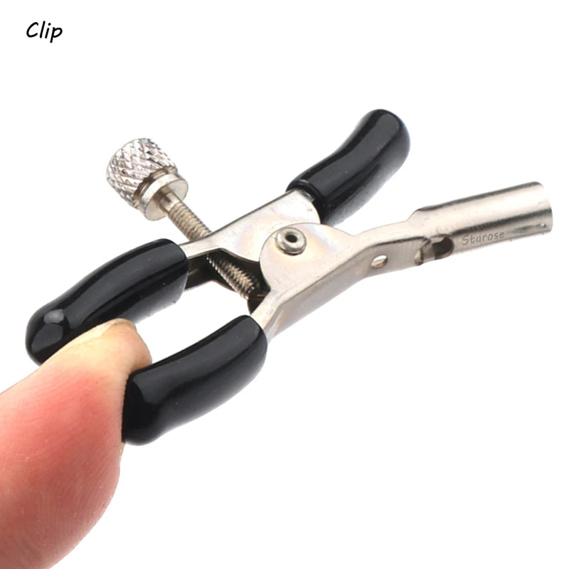 Adjustable Rubber Cover Bell Nipple Clips for Sexy Female Genital Piercing