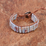 Adjustable Bohemia Ethnic Bracelet Natural Stone Leather Wrap Beads Men Jewelry