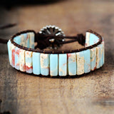 Adjustable Bohemia Ethnic Bracelet Natural Stone Leather Wrap Beads Jewelry