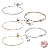 925 Sterling Silver Snake Bone Chain Bracelet for Charms Beaded DIY Gift