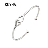Adjustable Geometric Arm Cuff Bangle Stainless Steel Bracelet