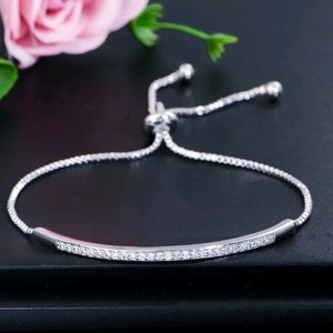 Adjustable Bracelet Bangle for Women Crystal Austrian Slider
